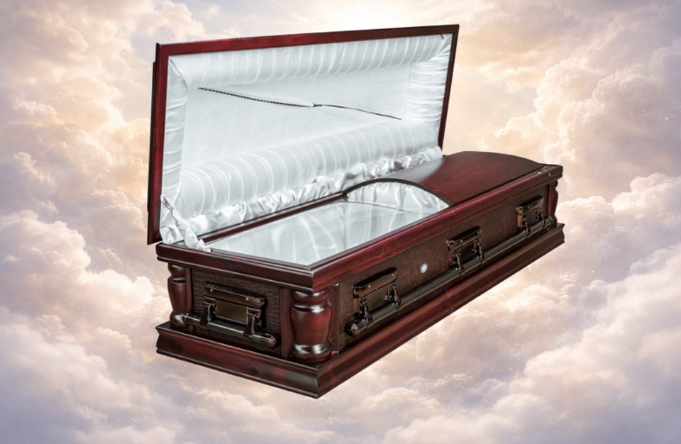 Half & Full View Leather Dome Casket