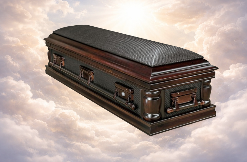 Half & Full View Leather Dome Casket
