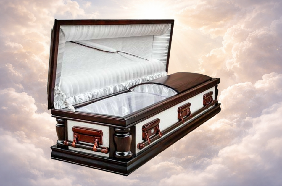 Half & Full View Leather Dome Casket