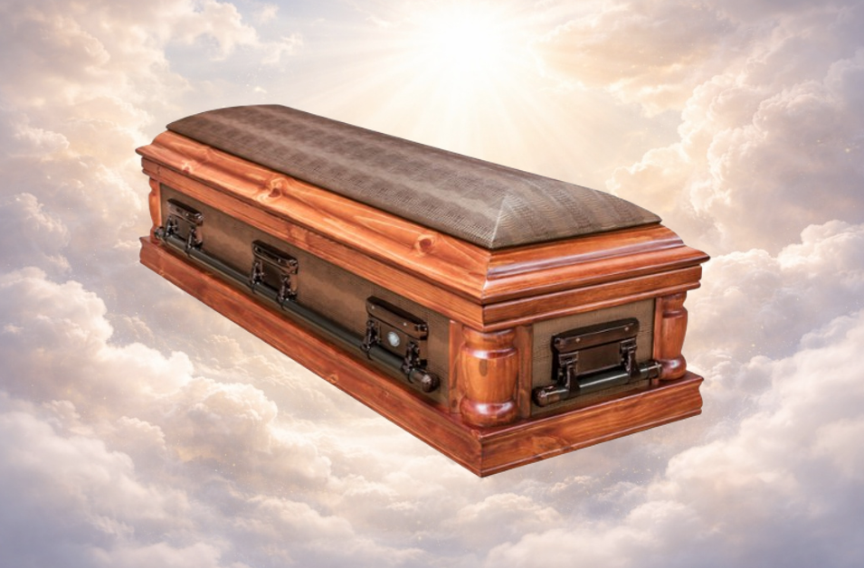 Half & Full View Leather Dome Casket