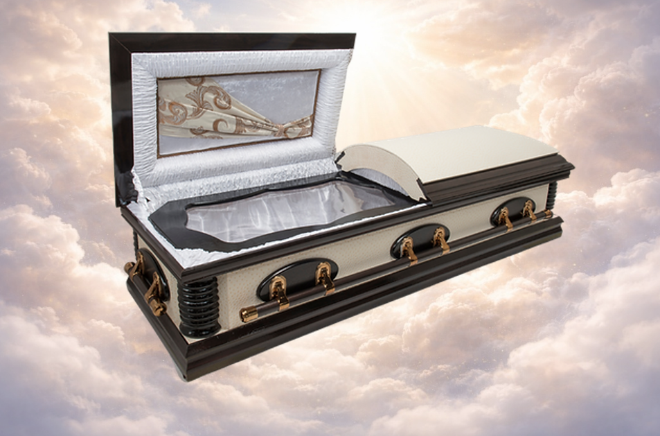 Half & Full View Leather Dome Casket
