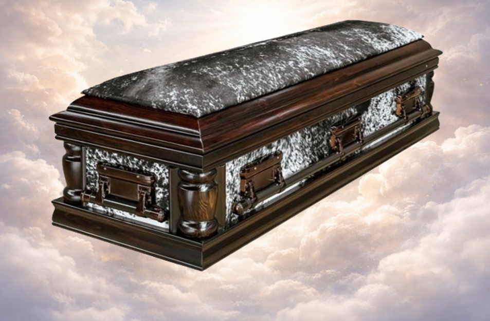 Nguni Full View Leather Dome Casket