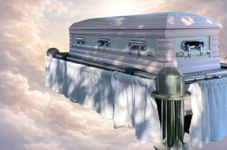 Half & Full View Leather Dome Casket