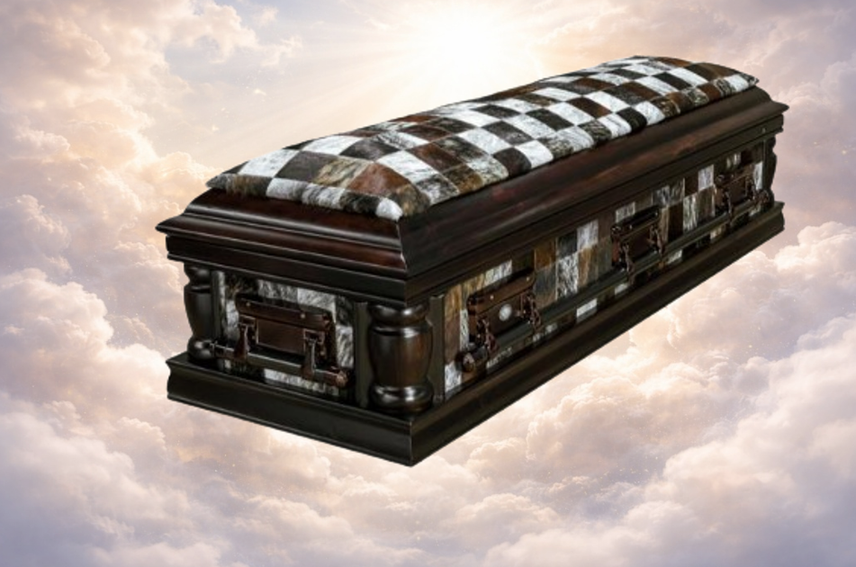 Nguni Full View Leather Dome Casket